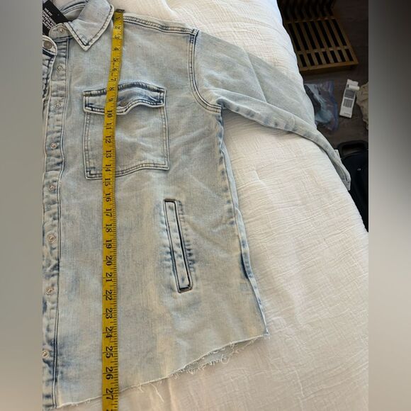 Silver Jeans Co. Women's Denim Jacket (Shacket), Medium, Washed Blue, NWT - Picture 7 of 12